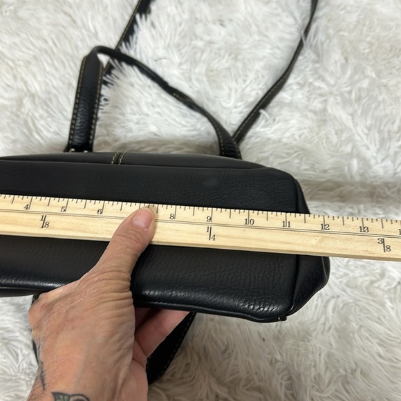 Fossil Black Pebble Leather Stitches Medium Shoulder Satchel HandBag Purse EUC. - Picture 10 of 12